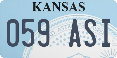 KS license plate 059ASI