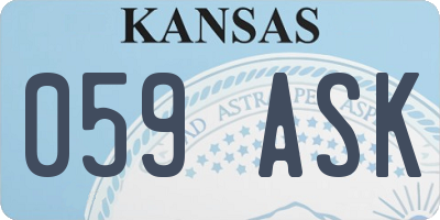 KS license plate 059ASK