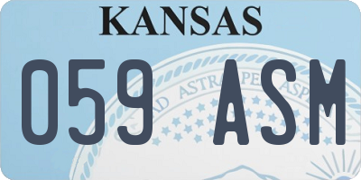 KS license plate 059ASM