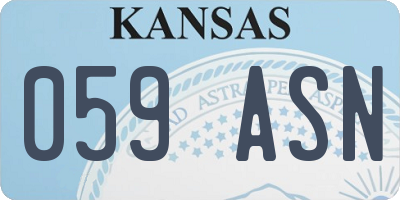 KS license plate 059ASN