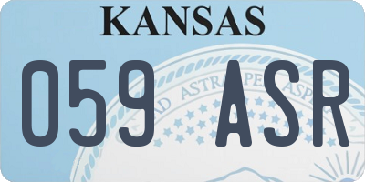 KS license plate 059ASR