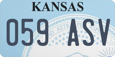KS license plate 059ASV