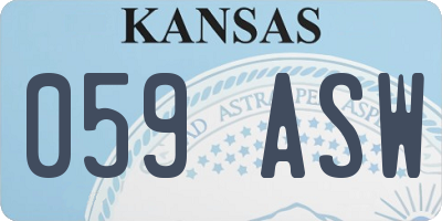 KS license plate 059ASW