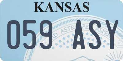 KS license plate 059ASY