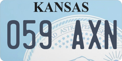 KS license plate 059AXN