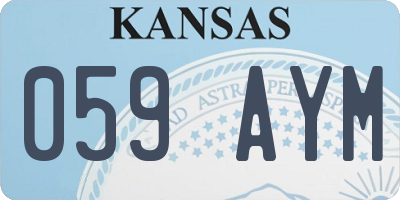 KS license plate 059AYM