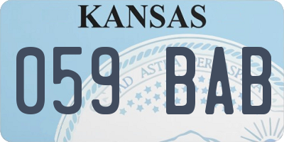 KS license plate 059BAB