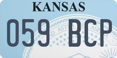 KS license plate 059BCP
