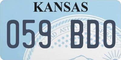 KS license plate 059BDO