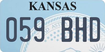 KS license plate 059BHD