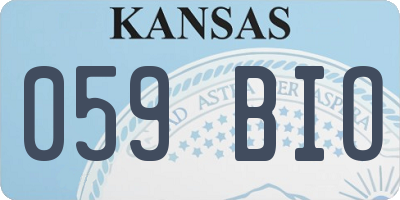 KS license plate 059BIO