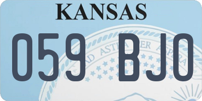 KS license plate 059BJO