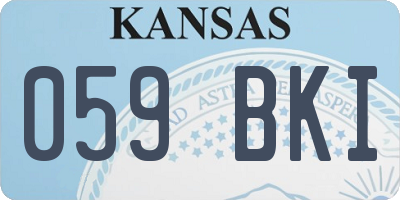 KS license plate 059BKI