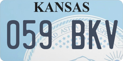 KS license plate 059BKV