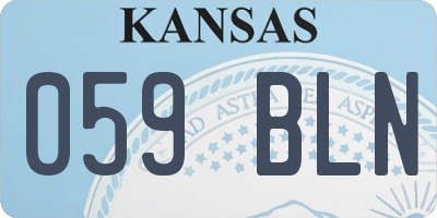 KS license plate 059BLN