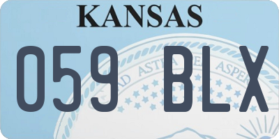 KS license plate 059BLX