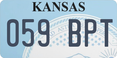 KS license plate 059BPT