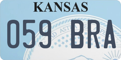 KS license plate 059BRA