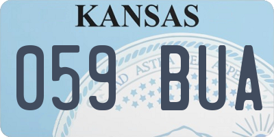 KS license plate 059BUA