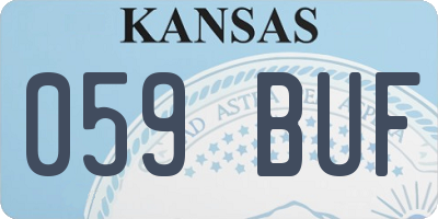 KS license plate 059BUF