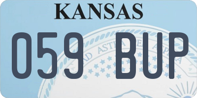 KS license plate 059BUP