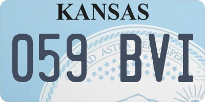 KS license plate 059BVI