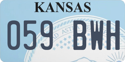 KS license plate 059BWH