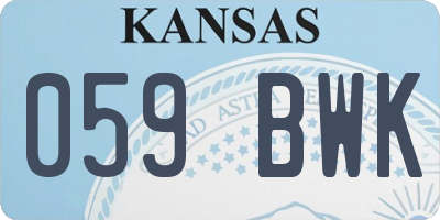 KS license plate 059BWK