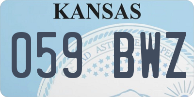 KS license plate 059BWZ
