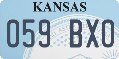 KS license plate 059BXO
