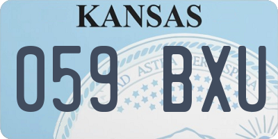KS license plate 059BXU