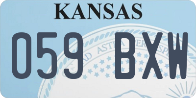 KS license plate 059BXW