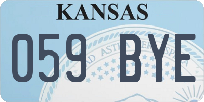 KS license plate 059BYE