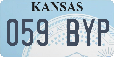 KS license plate 059BYP