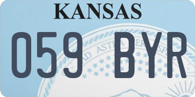 KS license plate 059BYR