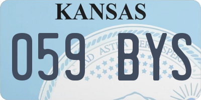 KS license plate 059BYS