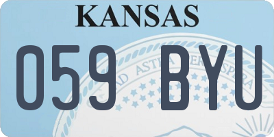 KS license plate 059BYU