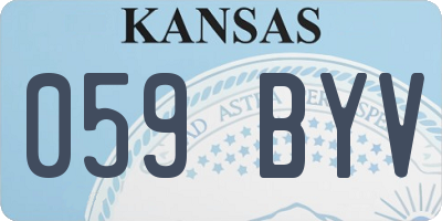 KS license plate 059BYV