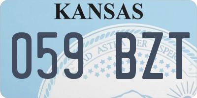 KS license plate 059BZT