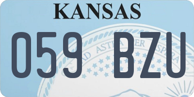 KS license plate 059BZU