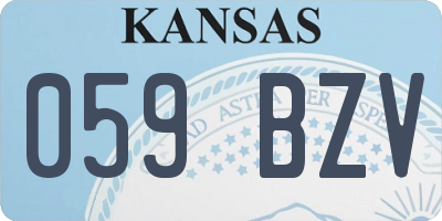 KS license plate 059BZV