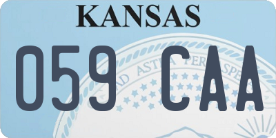 KS license plate 059CAA