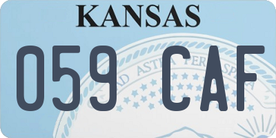 KS license plate 059CAF