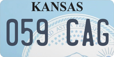 KS license plate 059CAG