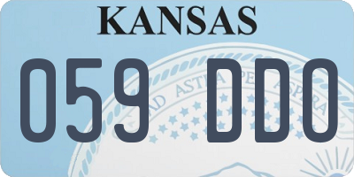 KS license plate 059DDO