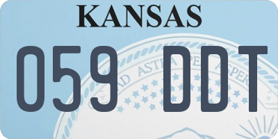 KS license plate 059DDT