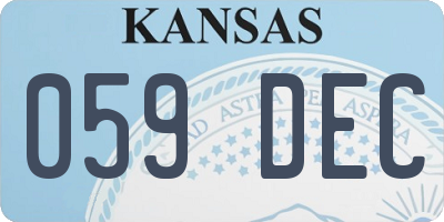 KS license plate 059DEC