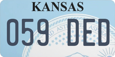 KS license plate 059DED