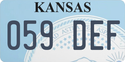 KS license plate 059DEF