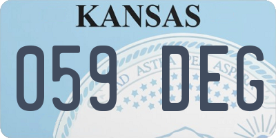 KS license plate 059DEG